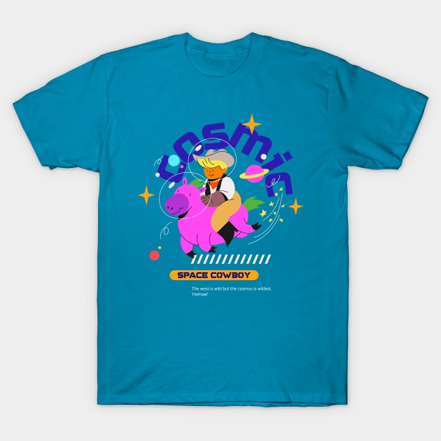 Cosmic Space Cowboy Design T-Shirt by ArtPace